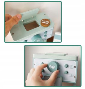 Drewniany Ekspres Do Kawy Dla Dzieci Automat Agd Kawiarnia Filiżanki 9