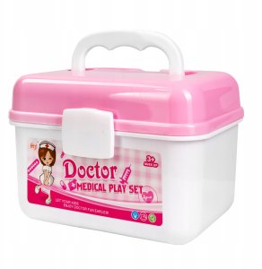 Mały Doktor Zestaw Lekarski W Kuferku Dla Dziewczynki Fartuch Akcesoria 4