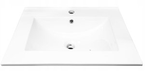 Szafka łazienkowa z umywalką baterią i syfonem wisząca biała 60x50 4