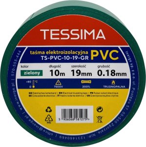 Taśma elektroizolacyjna 10m 19mm 0.18mm zielona TESSIMA 1