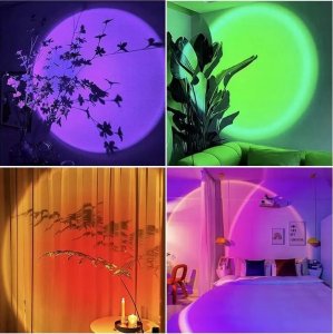 Lampa Zachód Słońca Lampka Sunset Lamp Projektor Wschód - Imitująca Słońce 4