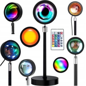 Lampa Zachód Słońca Lampka Sunset Lamp Projektor Wschód - Imitująca Słońce 10