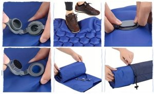 Materac Dmuchany Jednoosobowy Samopompujący Karimata Turystyczna 190x65 3