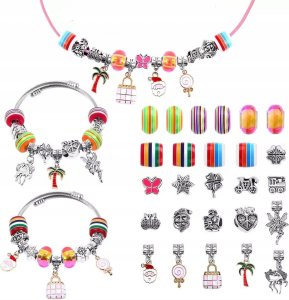 Zestaw Do Tworzenia Biżuterii Bransoletek 110 El xxxxxxxxxxxxxxxxxxxxx + NAKLEJKI NA PAZNOKCIE 2