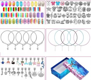 Zestaw Do Tworzenia Biżuterii Bransoletek 110 El xxxxxxxxxxxxxxxxxxxxx + NAKLEJKI NA PAZNOKCIE 4