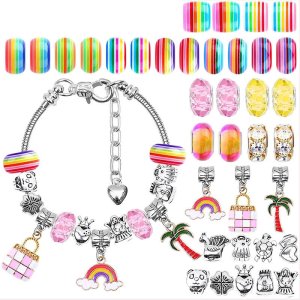 Zestaw Do Tworzenia Biżuterii Bransoletek 110 El xxxxxxxxxxxxxxxxxxxxx + NAKLEJKI NA PAZNOKCIE 6