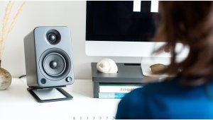 KANTO AUDIO DESKTOP SPEAKER STANDS FOR MIDSIZE SPEAKERS - BLACK (PAIR) 6