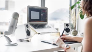 KANTO AUDIO DESKTOP SPEAKER STANDS FOR SMALL SPEAKERS - WHITE (PAIR) 7