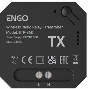 Engo ETR-868 - przekaźnik bezprzewodowy, nadajnik+odbiornik, sterowany radiowo, 868Mhz, 230V 3