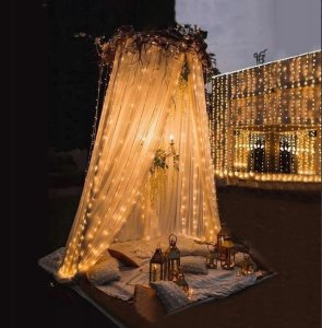 Kurtyna Ledowa (100 lampek LED) 3m x 1m WARM WHITE / CIEPŁY BIAŁY 3