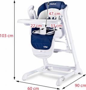 Caretero Krzesełko huśtawka 2w1 Indigo szare (TERO-761) 13