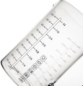 Miarka Kuchenna Miara Kubek z Podziałką Dzbanek Szklana Uchwyt ORION 1 L 5