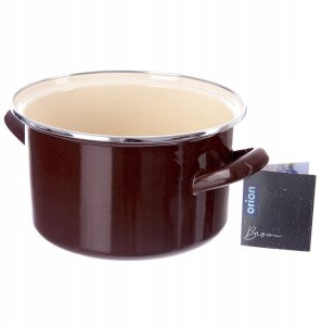 Garnek Emaliowany Brązowy Indukcja Gaz Solidny ORION 20 cm 3 L 7