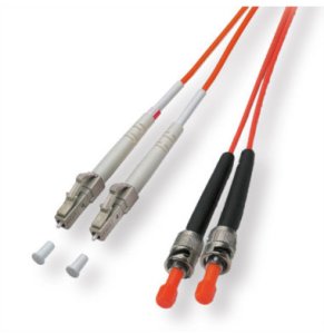 Kabel światłowodowy duplex. 50/125 µm LC/ST, pomarańczowy, 10 m 1