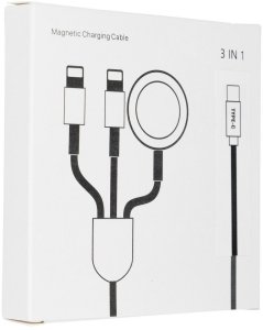 Kabel 3w1 Typ C do Lightning / Typ C / Apple Watch 3W 2A C3169 1,2 m biały 3