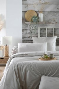 Bawełniane prześcieradło na gumce, szare, ELYSEE 3