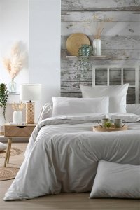 Bawełniane prześcieradło na gumce, szare, ELYSEE 2