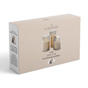 OlsenHome - LED Lys I Glas - 3 Pak 6
