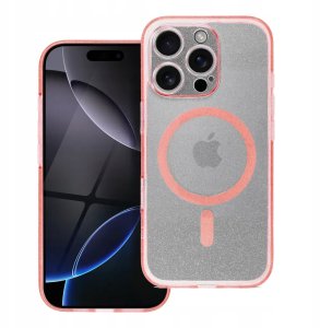 Futerał CLEAR MAG COVER z ochroną aparatu kompatybilny z MagSafe do IPHONE 16 Plus pink glitter 1