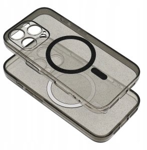 Futerał CLEAR MAG COVER z ochroną aparatu kompatybilny z MagSafe do IPHONE 14 Pro Max black glitter 3