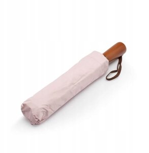 Automatyczny składany parasol z drewnianą rączką 10-ramienny XXL 115 cm różowy 3