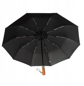 Automatyczny składany parasol z drewnianą rączką 10-ramienny XXL 115 cm różowy 5