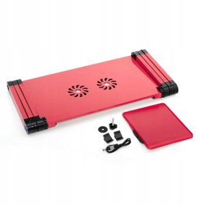 Podstawka pod laptop uniwerslna regulowana + chłodzenie YL-803 czerwona 5