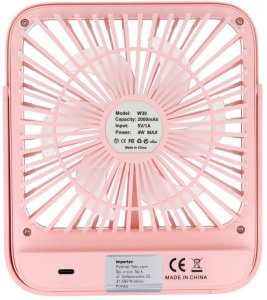 Wentylator / wiatrak biurkowy z regulowaną podstawką W30 różowy 3