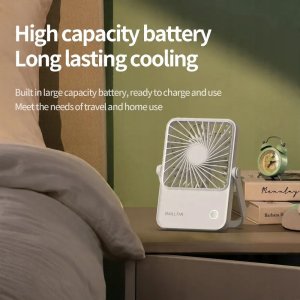 Wentylator / wiatrak biurkowy z regulowaną podstawką HX-122 beżowy 4