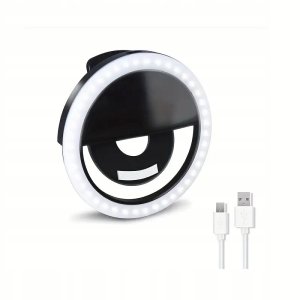 Lampa pierścieniowa Alogy Lampa LED Ring do selfie na telefon RK-12 czarna 2