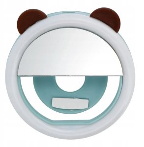 Lampa LED Ring do selfie na telefon RK12 niebieski miś 1