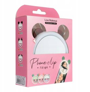 Lampa LED Ring do selfie na telefon RK12 niebieski miś 3