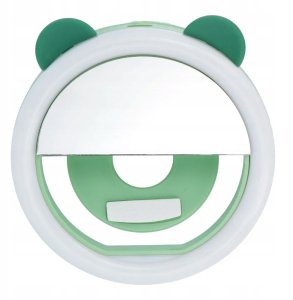 Lampa LED Ring do selfie na telefon RK12 zielony miś 1