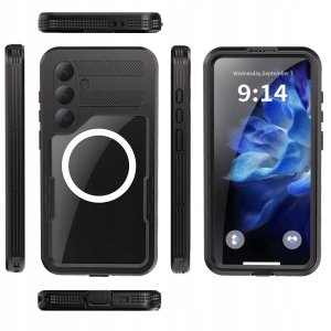 Futerał wodoodporny SHELLBOX MARS z metalowym ringiem do SAMSUNG S25 Plus czarny 3
