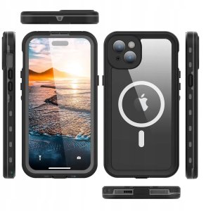 Beeasy Futerał wodoodporny SHELLBOX DOT kompatybilny z MagSafe do IPHONE 15 Plus czarny 3