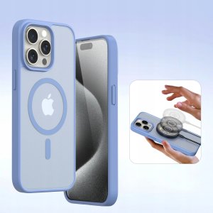 Etui skórzane Dux Ducis Lawa na iPhone 15 - niebieskie 5