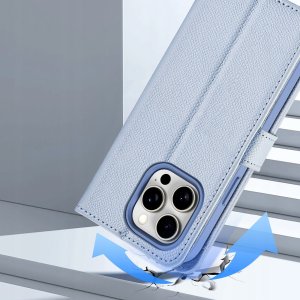 Etui skórzane Dux Ducis Lawa na iPhone 15 - niebieskie 9
