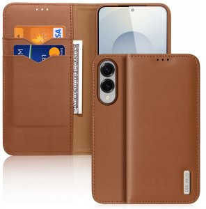 Etui Dux Ducis Hivo na Samsung Galaxy S25 Edge z klapką i ochroną RFID - brązowe 1
