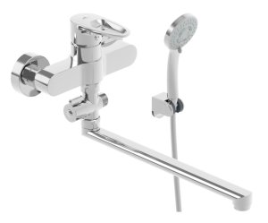 RUBINETA bathroom set: Vito-12/C faucet, shower head, holder, hose, chrome color. 3