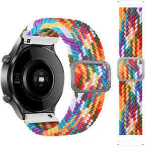 Pleciony pasek do zegarka / smartwatch 20mm, RAINBOW / TĘCZOWY 1
