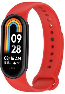 Pasek Silikonowy Mi Band 8 / M8 (6), RED / CZERWONY 2