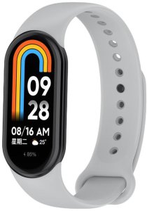 Pasek Silikonowy Mi Band 9 / M9 / 8 / M8 (7), GRAY / SZARY 2