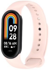 Pasek Silikonowy Mi Band 9 / M9 / 8 / M8 (1), LIGHT PINK / PUDROWY RÓŻ 2