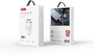 XO ładowarka samochodowa CC56 PD 30W QC+PD BIAŁA 2