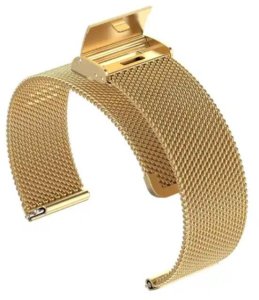 Regulowany pasek ze stali nierdzewnej do zegarka/smartwatch 22mm, GOLD/ZŁOTY 1