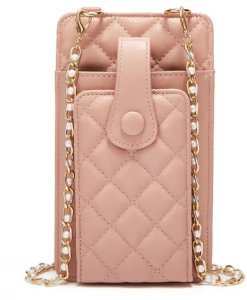 Pikowana torebka / saszetka na telefon 19*10,5*2cm, PINK / RÓŻOWY 1