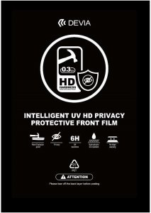 DEVIA ZESTAW FOLII UV 0,3mm HD 6H 20szt PRYWATYZUJĄCA TELEFON 1