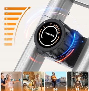 YOSUDA Rower treningowy magnetyczny pionowy 3w1 składany 150 kg 8 poziomów 5