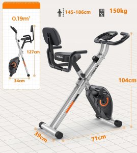 YOSUDA Rower treningowy magnetyczny pionowy 3w1 składany 150 kg 8 poziomów 7