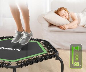 BCAN Mini trampolina fitness z uchwytem 250 kg 123 cm nowa 3
